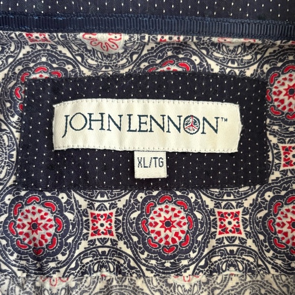John Lennon by English Laundry Button-Up Shirt XL – Psychedelic Geometric Print - Picture 4 of 5